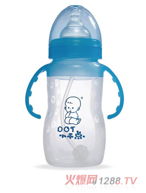 小不點yinge寬口徑硅膠藍(lán)色奶瓶240ml