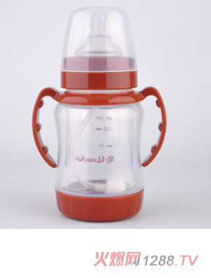 U親A337寬口雙層玻璃奶瓶140ml