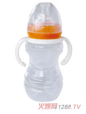 培貝寬口徑葫蘆帶柄PP奶瓶350ml