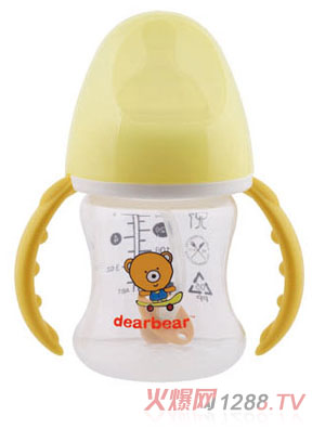 親親貝貝PP功學(xué)寬口自動奶瓶140ml+握把