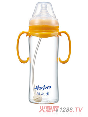 孩之寶寬口晶鉆全自動玻璃奶瓶240ML