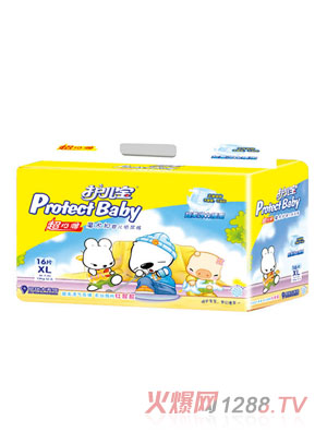 護(hù)兒寶超級(jí)薄彈力嬰兒紙尿褲XL碼16片