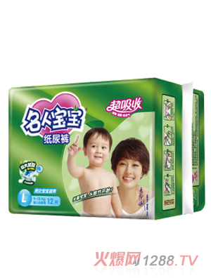 名人寶寶紙尿褲超吸收系列L碼12片