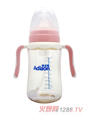 愛迪熊260ml寬口有耳自動PPSU仿生奶瓶