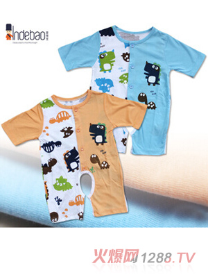 嬰得寶12M清爽一夏開檔哈衣連身衣1924