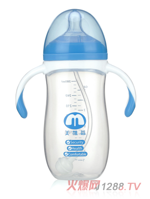美凱蒂PP奶瓶280ML藍色