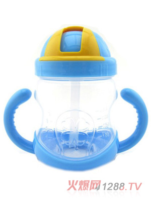 陽光兔滑蓋防漏訓(xùn)練吸管杯藍(lán)色
