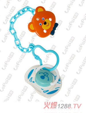 樂(lè)陪可愛(ài)動(dòng)物帶鏈安撫奶嘴藍(lán)
