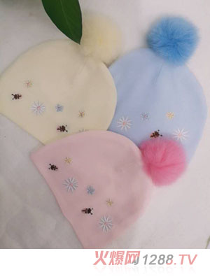 澤玉佳兒雙層繡花帽