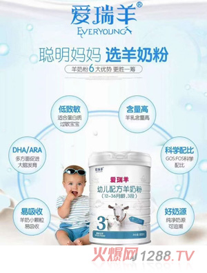 愛瑞羊youe配方羊奶粉（12-36月齡，3段）