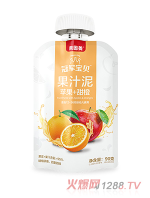 貝因美冠軍寶貝蘋(píng)果+甜橙果汁泥90克
