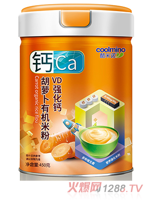 酷米諾VD強(qiáng)化鈣胡蘿卜有機(jī)米粉450克
