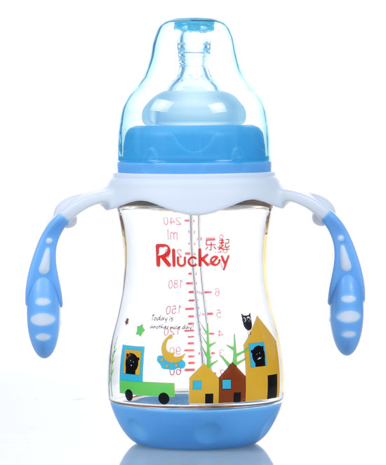 樂(lè)起240ml弧形有耳PPSU奶瓶藍(lán)