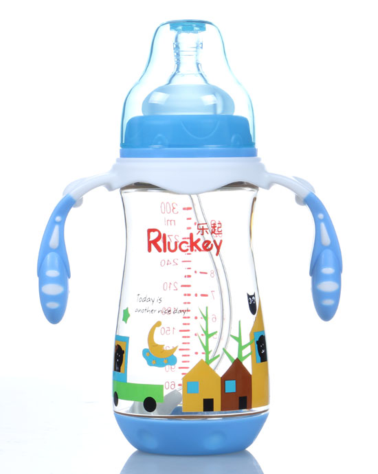 樂(lè)起300ml弧形有耳PPSU奶瓶藍(lán)