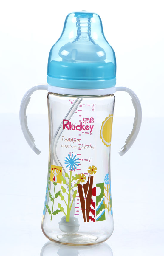 樂(lè)起300ml弧形有耳PPSU奶瓶藍(lán)